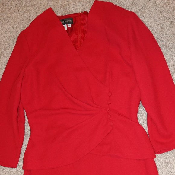 Women's Size 12 Candy Apple Red Long Sleeve Semi-Formal Dress - Like New - Picture 2 of 6